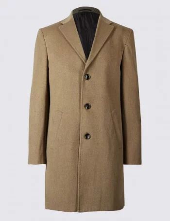 Пальто мужское на три пуговицы с добавлением шерсти
